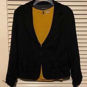 INC International Concepts ruffle blazer, size L